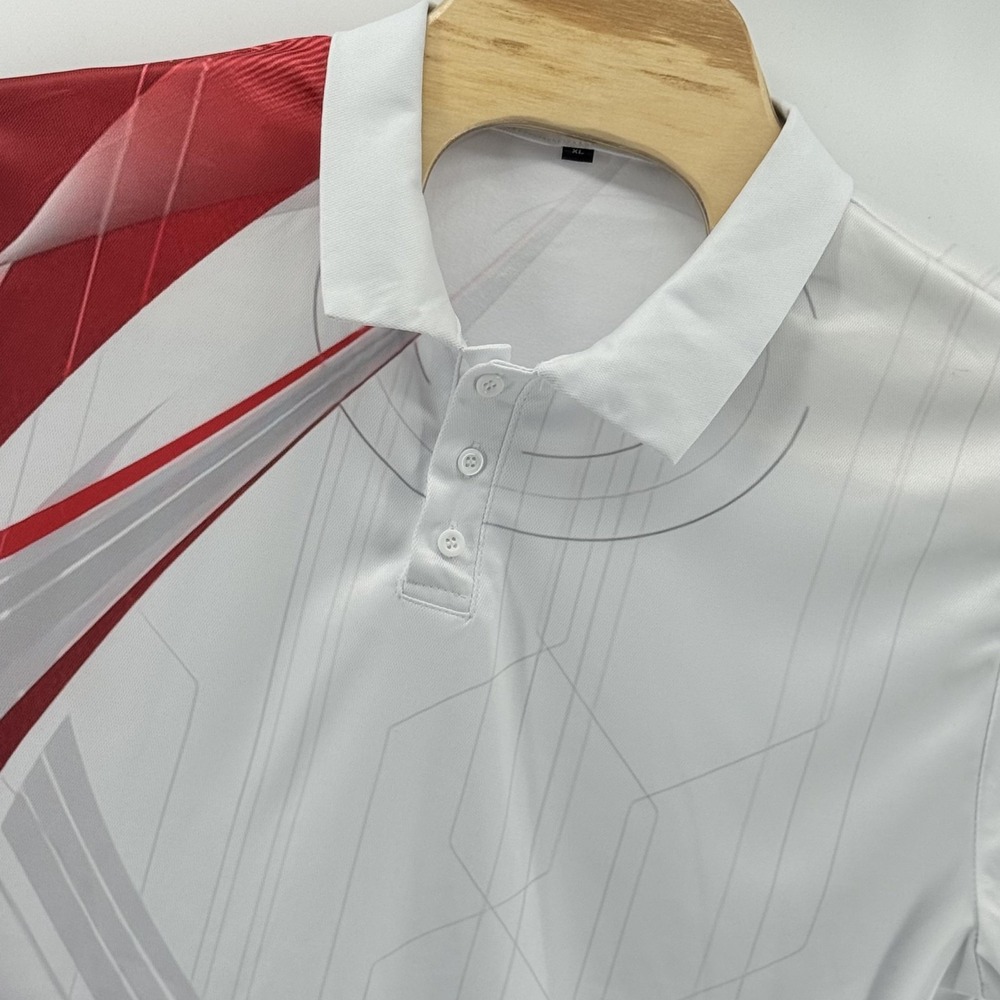 Polo‎ Golf Shirt Mens XL Geometric Print Graphic Short Sleeve Performance Preppy